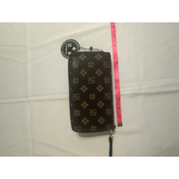 Charisma Via Monogrammed Brown Wallet Wristlet with Gold Hardware - Picture 5 of 8